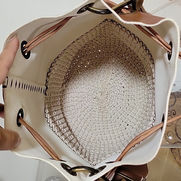 CROCHETANDLEATHERDRAWSTINGBAG 🥰🤗 - Picture 14 of 16